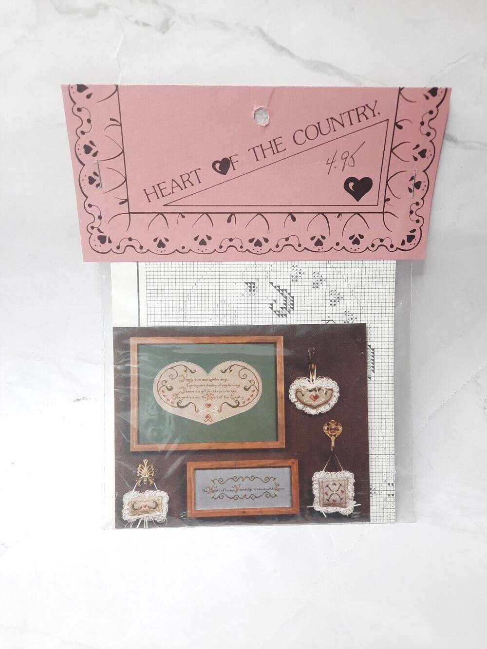 Heart of The Country Cross Stitch Pattern Heart Sentiments HC 10